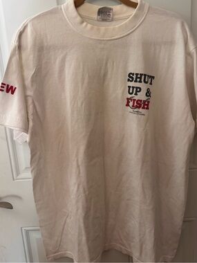 Shut Up & Fish Graphic Tee - Cream-White